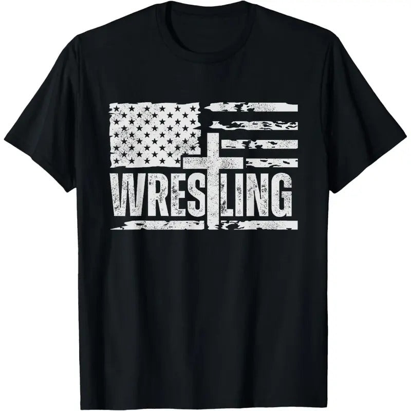 Wrestling patriotic american flag, Christian and Jesus lover T-Shirt made in usa Hoodie, Sweatshirt | DripVista.com