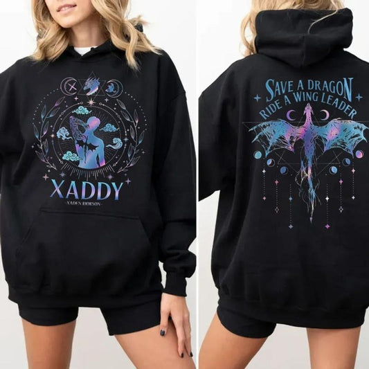 Xaden Riorson Shirt 2 Sides, Trendy Xaddy Sweatshirt, Xaden Fourth Wing Fan Hoodie, Onyx Storm, Dragon Rider 2 Sided Tshirt, Unisex Sweater Pullover Tee