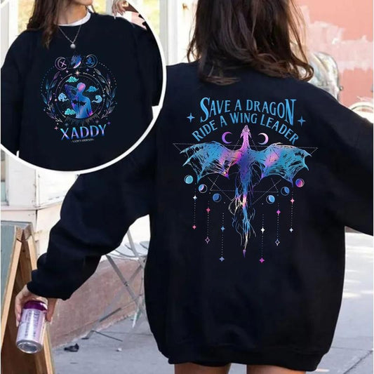 Xaden Riorson Tshirt, Dragon Rider 2 Sided Tshirt, Xaden Fourth Wing Fan Merch, Onyx Storm , Trendy Xaddy Shirt, Unisex Sweater Pullover Tee