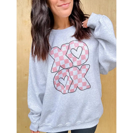 XoXo Checkered Graphic Top