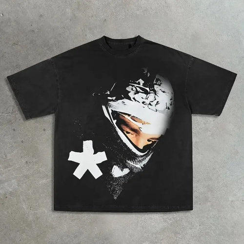 "YEAT II' GRAPHIC TEE, Masked Rap Music Festival Print T-Shirt, Retro Casual Fashion Cotton Round Neck Short Sleeve...