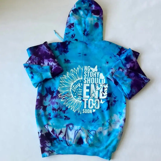 YOU MATTER Motivational TIE DYE Hoodie - Soft Cotton Casual Streetwear for Men & Women - No Story Should End Too Soon Graphic Design - Sizes Small to 5X