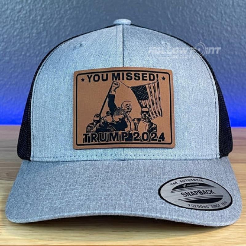 YOU MISSED TRUMP 2024 SnapBack Trucker Rawhide Leather Patch Hat T-Shirts, Hoodie, Sweatshirt | DripVista.com