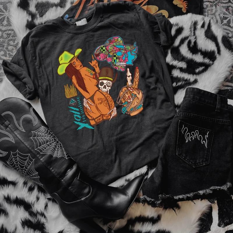Yallternative girl collage Graphic Tshirt, Crewneck Sweatshirt cowgirl outfits clothes, western clothing, western outfit women tops, country concert outfits shirt Sweatshirt hoodie