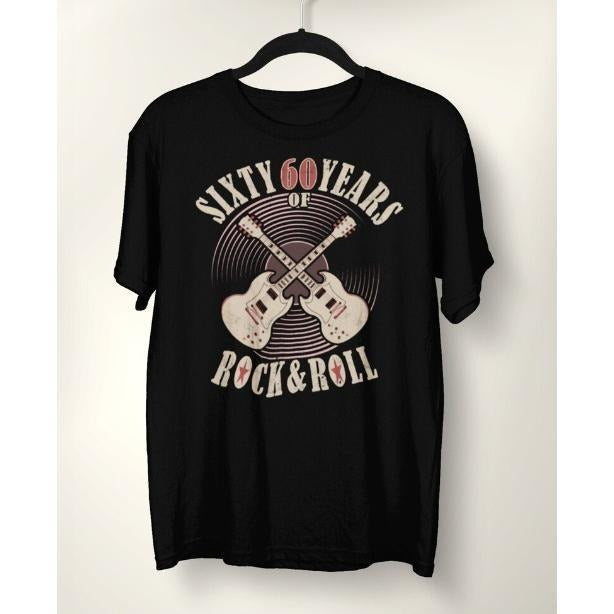 Years Of Rock And Roll 60th Birthday Gift T-Shirt made in usa Hoodie, Sweatshirt | DripVista.com