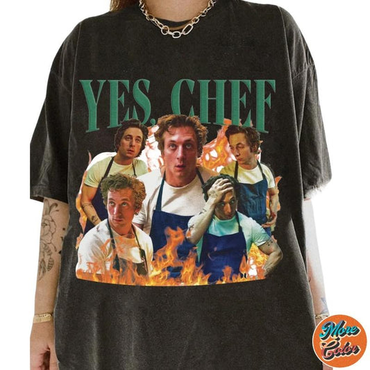 Yes, Chef The Bear Vintage Shirts, Cotton Unisex T-Shirt, Crew Neck, Size S- 3XL, Menswear Top, Womenswear Top Underwear Streetwear