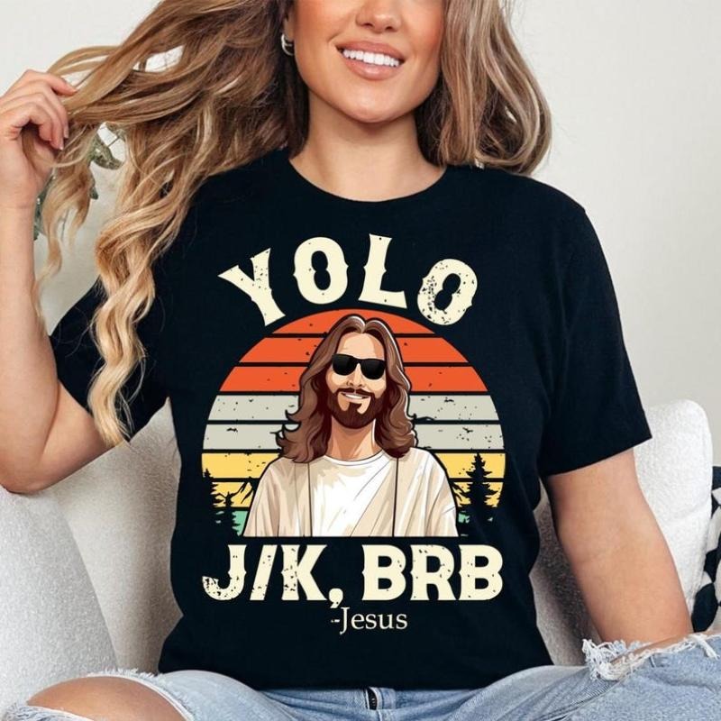 Yolo JK BRB Jesus Shirt, Funny Easter Jesus Tee, Christian Apparel T-Shirt, Religious Easter Sweatshirt, Easter Day...