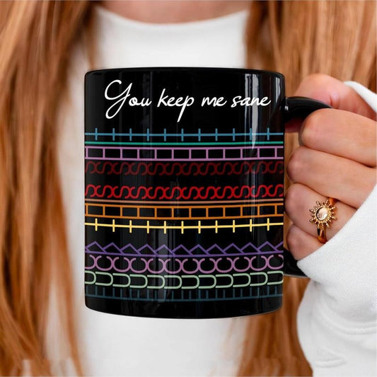 You Keep Me Sane Hidden Message Mug, Funny Mug for Coworker Boss Friends Best Friend Manager, Office Gift, Coworker Gifts for Men Women