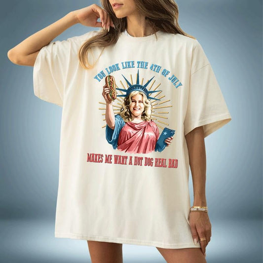 You Look Like The 4th Of July Makes Me Want A Hot Dog Real Bad  Shirt, Funny 4th Of July Gift Shirt Hoodie Sweatshirtstyle{n002}10
