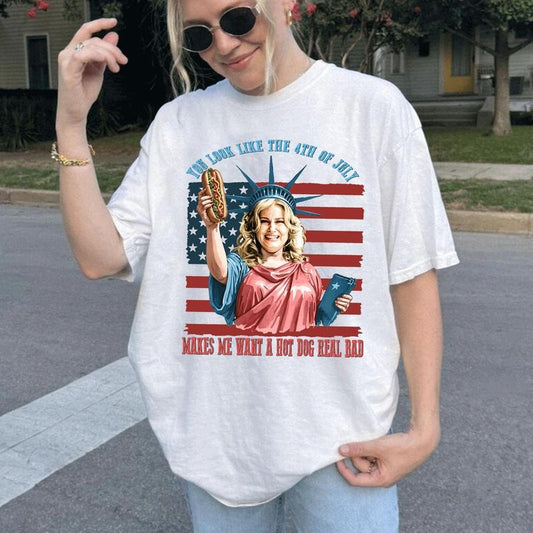 You Look Like The 4th Of July Makes Me Want A Hot Dog Real Bad  Shirt, Funny 4th Of July Gift Shirt Hoodie Sweatshirtstyle{n002}3