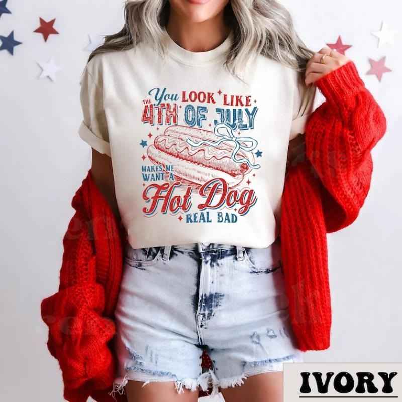 You Look Like The 4th Of July Shirt, Hot Dog Lover Sweatshirt, Independence Day Tee , Funny 4th July , Funny 4th July Hot...