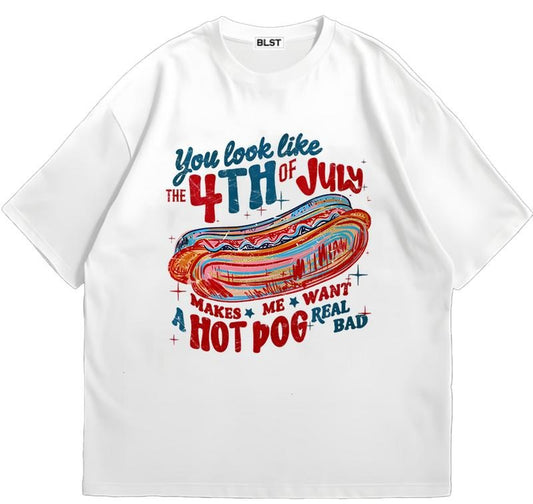 You Look Like the 4th of July America Hot dog T-Shirt Unique T-Shirt Gift for Her