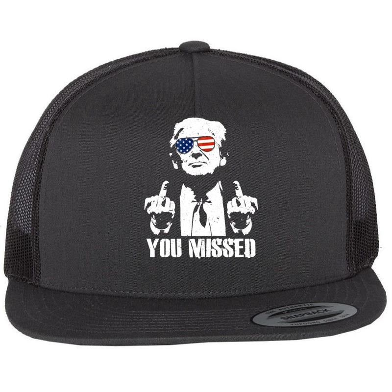 You Missed Finger Trump 2024 Take America Back Pennsylvania Rally Flat Bill Trucker Hat T-Shirts, Hoodie, Sweatshirt