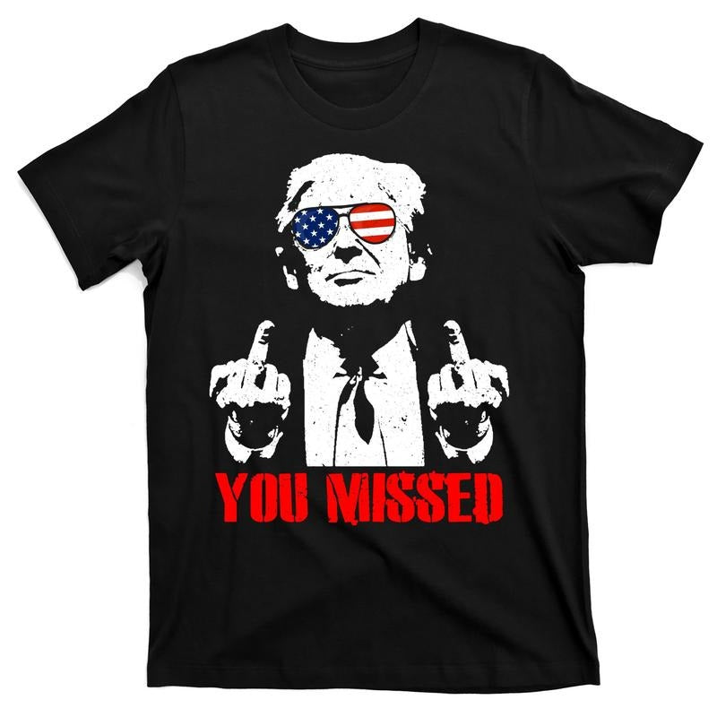 You Missed Middle Finger Trump 2024 Take America Back Pennsylvania Rally T-Shirt Hoodie, Sweatshirt | DripVista.com