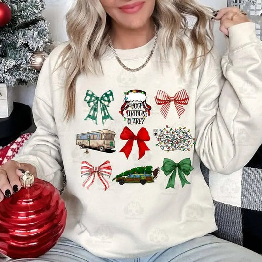 You Serious Clark Shirt, Christmas Comedy Movies Vacation The Boys of Winter Christmas Tshirt, Coquette Bow Christmas Vintage Movies Shirt