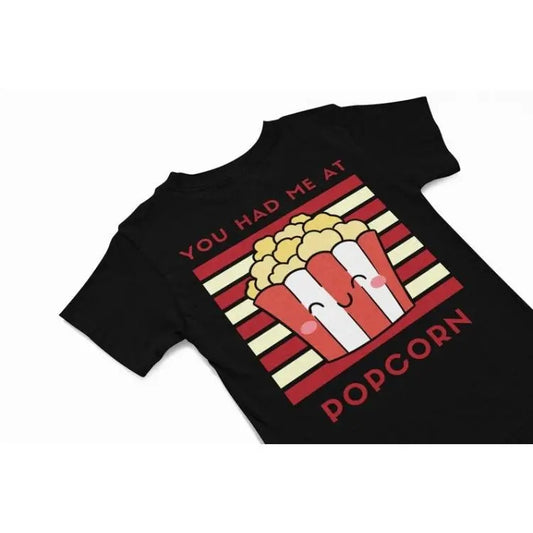 You had me at Popcorn kawaii T-Shirt, Cute kawaii popcorn Tee, Funny foody shirt gift, quirky food humour shirt, kawaii movie Lover Gift Made in USA