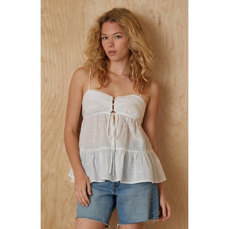 Your Favorite Women's Emi Eyelet Babydoll Top T-Shirts, Hoodie, Sweatshirt | DripVista.com