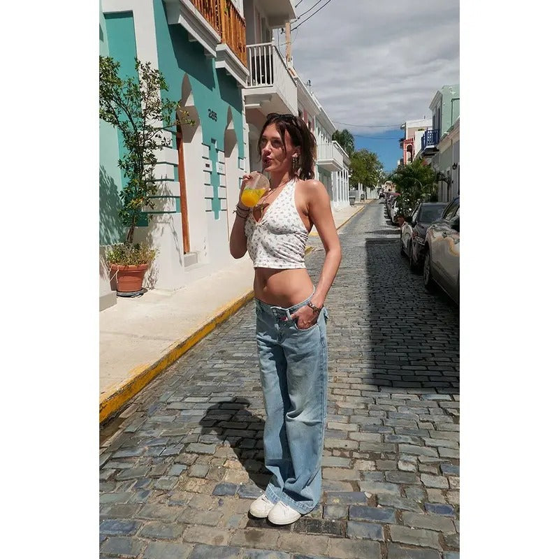 Your Favorite Women's Floral Chrissy Halter Tank Top T-Shirts, Hoodie, Sweatshirt | DripVista.com