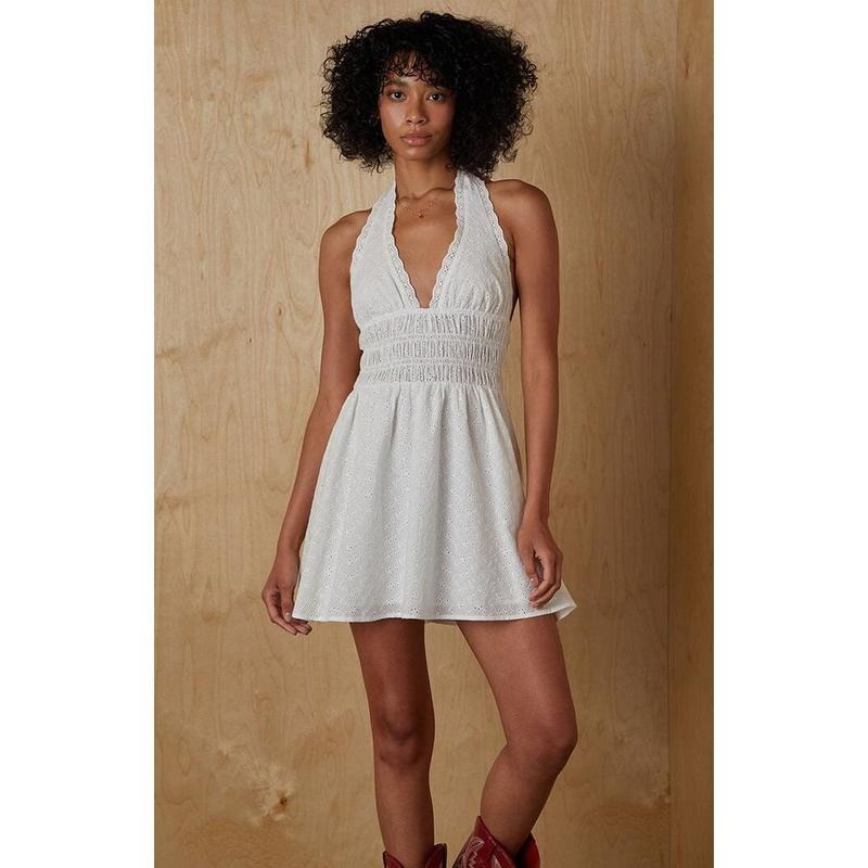 Your Favorite Women's Kate Eyelet Halter Mini Dress T-Shirts, Hoodie, Sweatshirt | DripVista.com