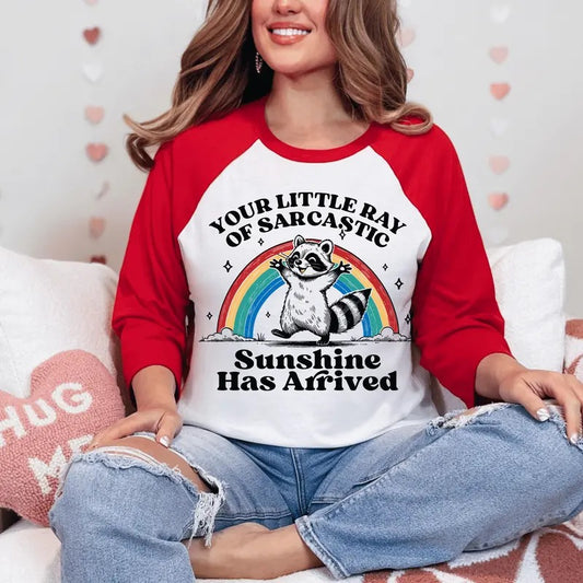 Your Little Ray of Sarcastic Sunshine Shirt, Trendy Racoon Shirt, Long Sleeve or Short Sleeve Unisex Shirt