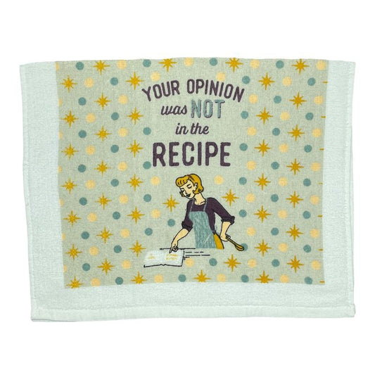Your Opinion Was Not In The Recipe Funny Kitchen Cook Book Tea Towel Funny Dish Towels Soft Adsorbent Tea Towel