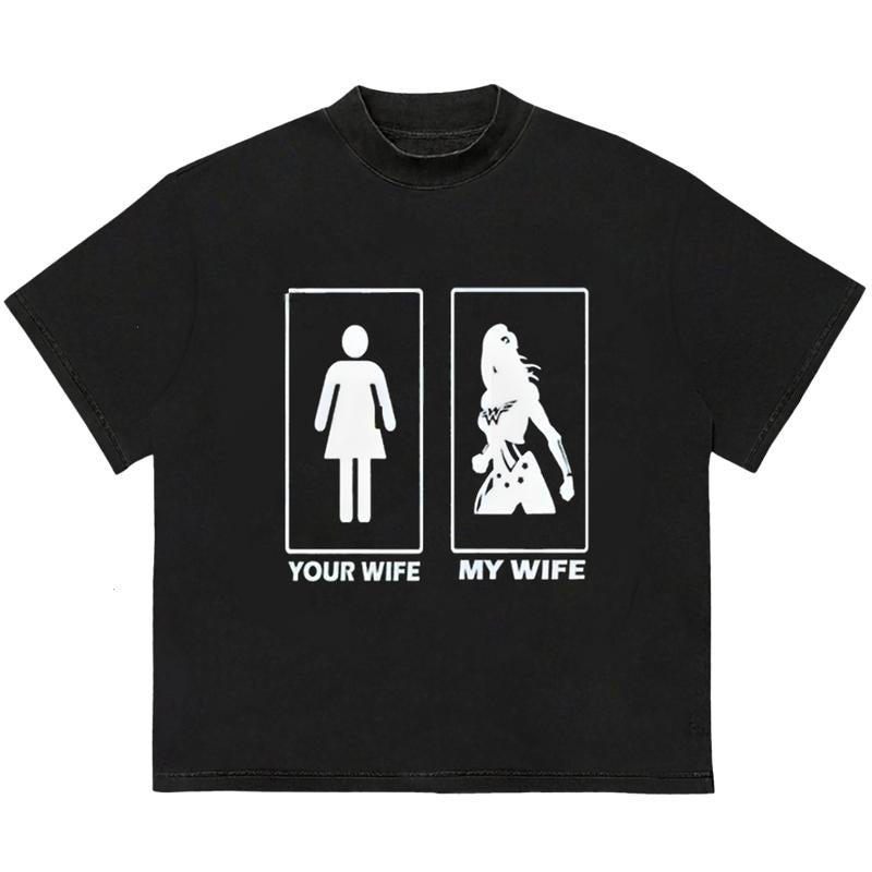 Your Wife My Wife Wonder Woman T-Shirt Unisex Graphic Design Retro Vibes Hoodie, Sweatshirt | DripVista.com