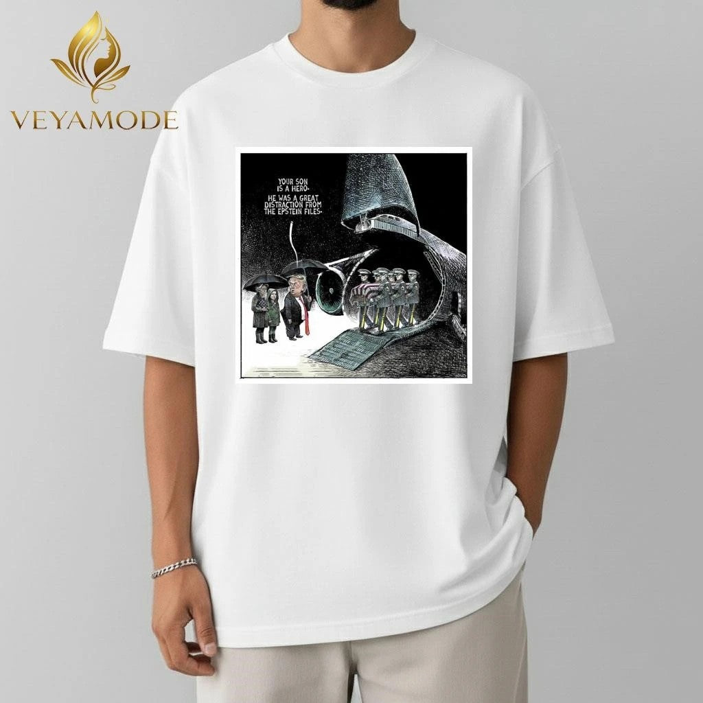 Your son is a hero He was a great distraction from the Epstein files Trump tee