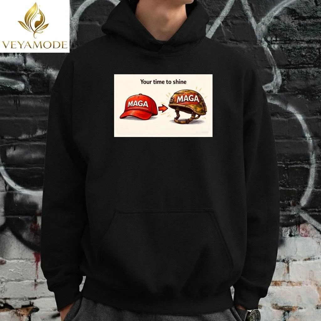 Your time to shine MAGA cap and military helmets tee