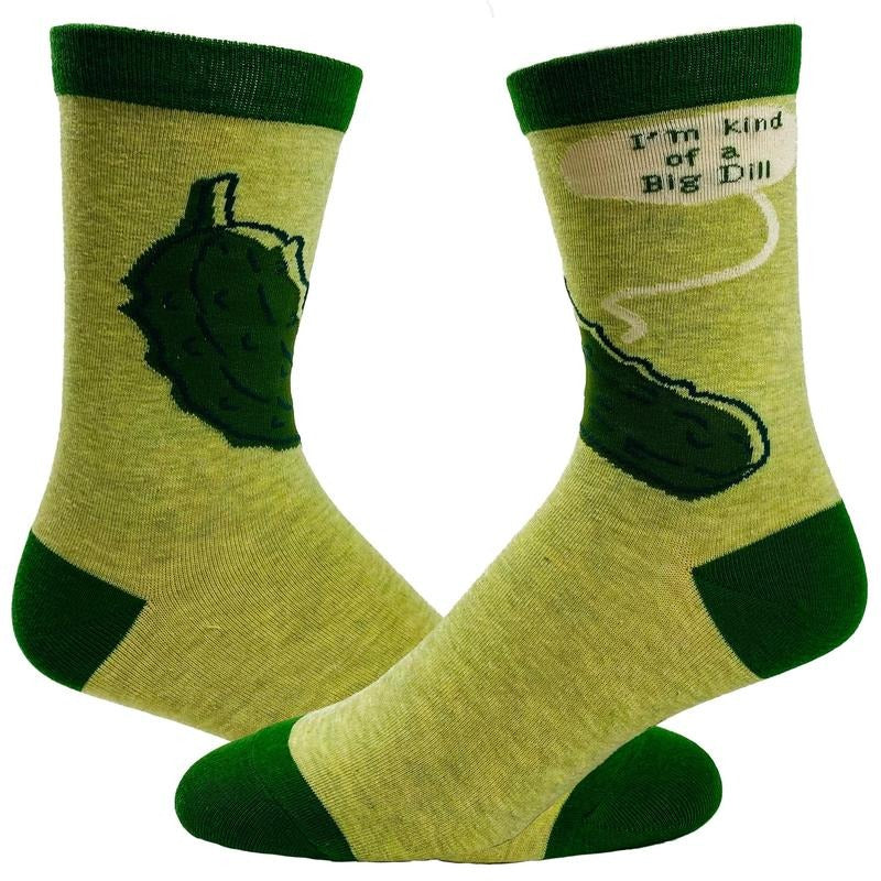 Youth I'm Kind of A Big Dill Socks Funny Pickle Graphic Novelty Footwear Funny Graphic Socks Comfortable Fitted Spandex...