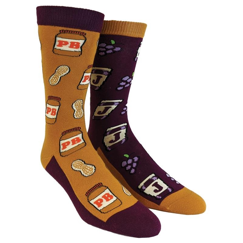 Youth Peanut Butter And Jelly Socks Funny Lunch Jam Sandwich Graphic Novelty Vintage Footwear Funny Graphic Socks...