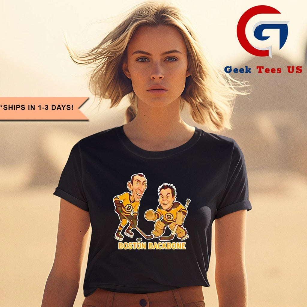 Zdeno Chara and Tuukka Rask Boston Backbone Hockey caricatures shirt