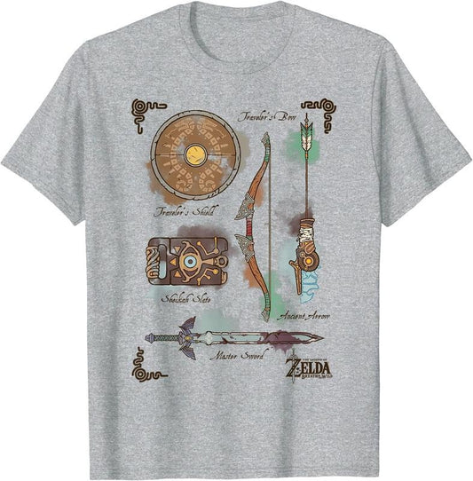 Zelda Breath Of The Wild Link Inventory Graphic T-Shirt