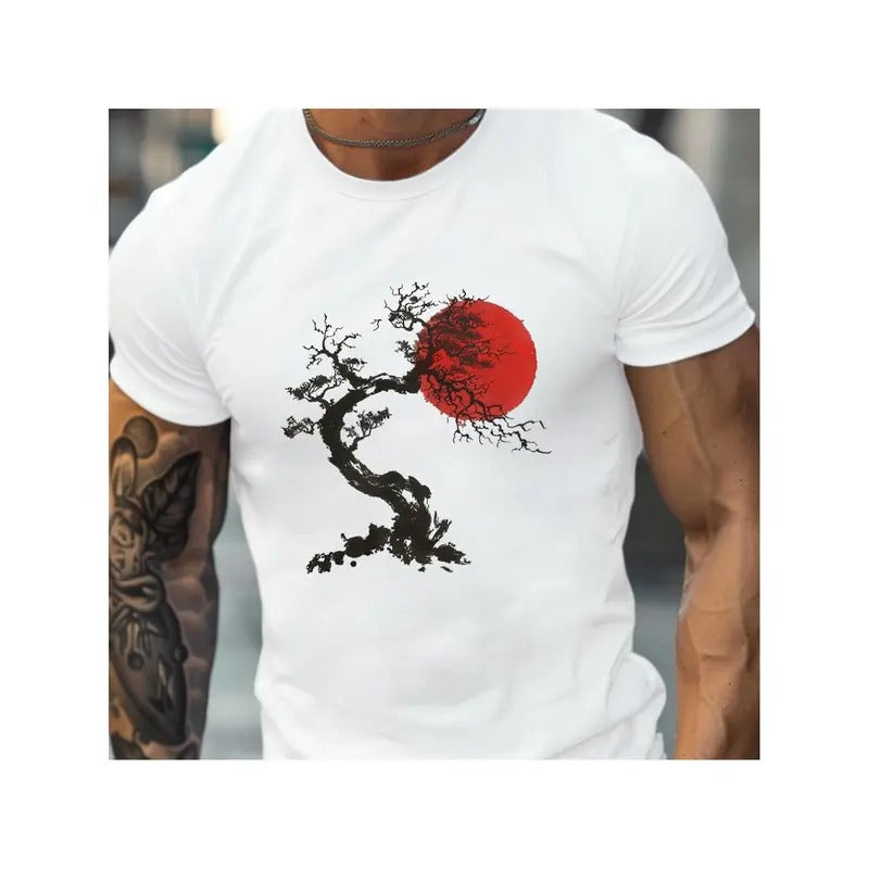 Zen inspired tree design cotton men's T-shirt comfort fit Made in USA Hoodie, Sweatshirt | DripVista.com
