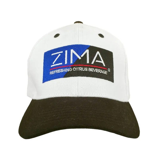 Zima 90s Retro Beer Logo Baseball Cap - White and Black