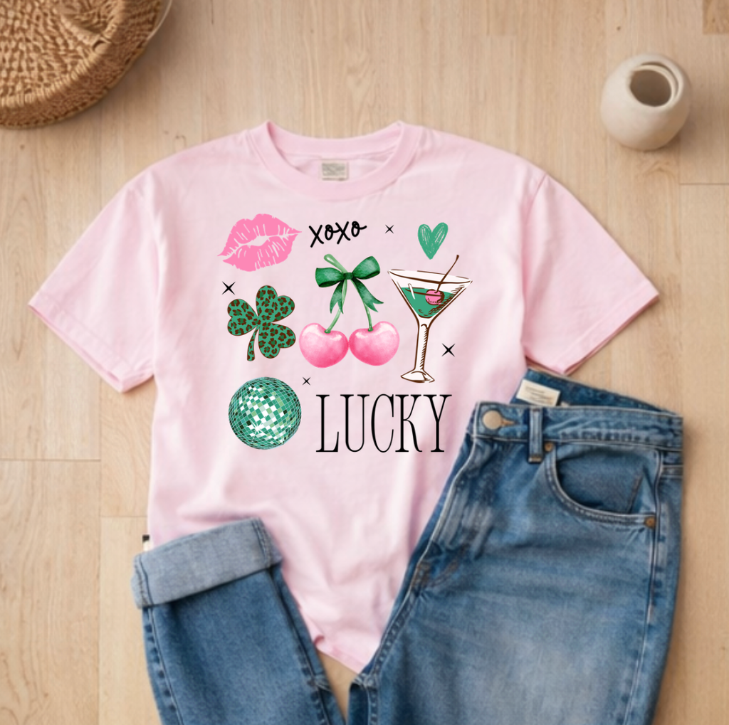 Lucky Girl Coquette St. Patrick's Day Graphic Tee