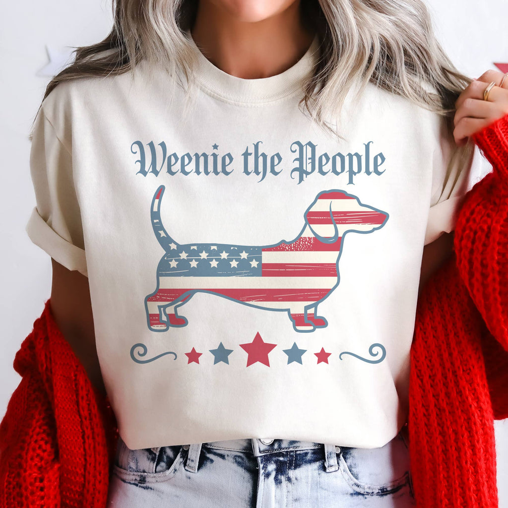 USA Dachshund Dog Flag Patriotic Weenie Puppy Graphic Tee