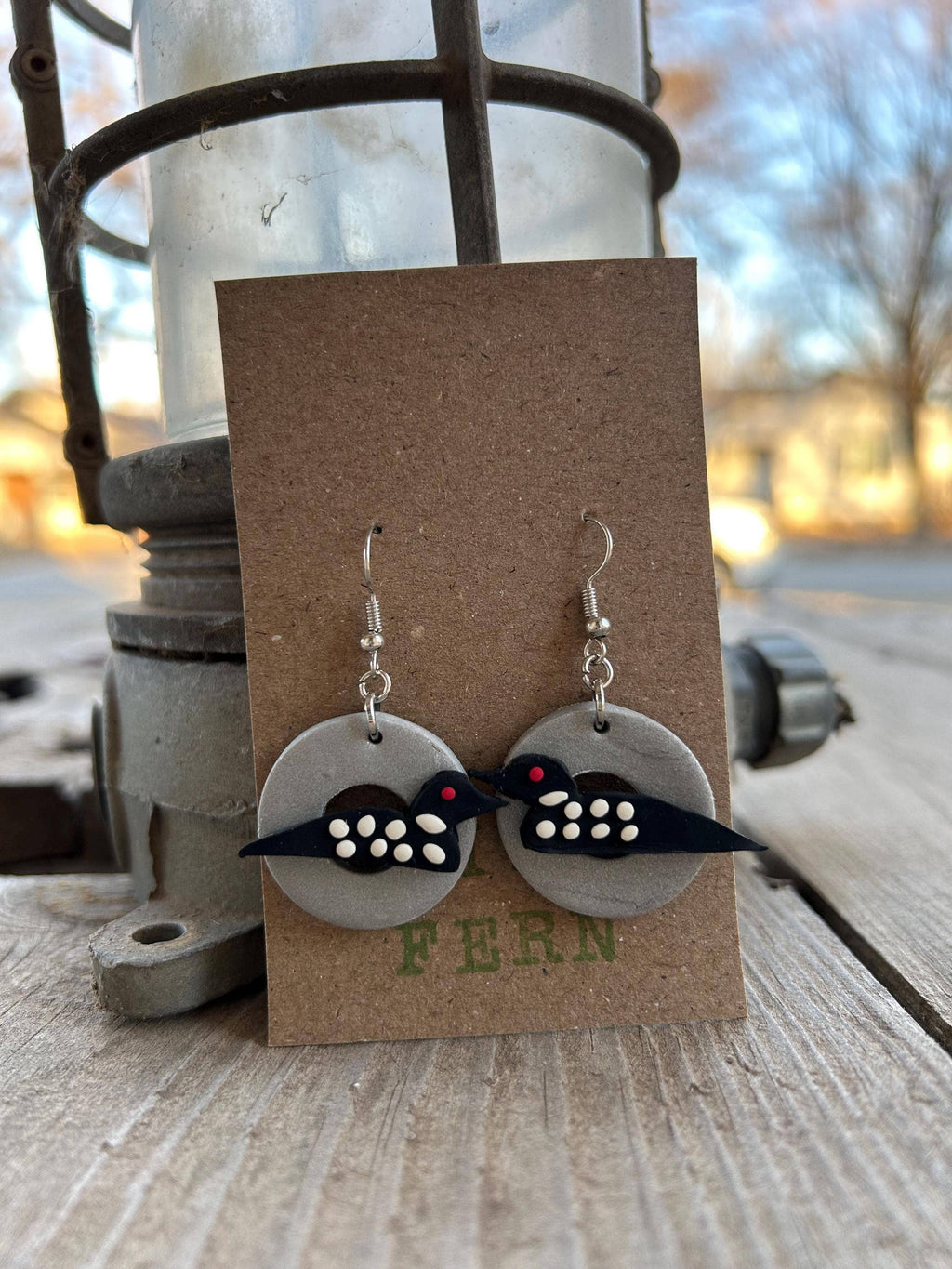 Common Loon Polymer Clay Earrings