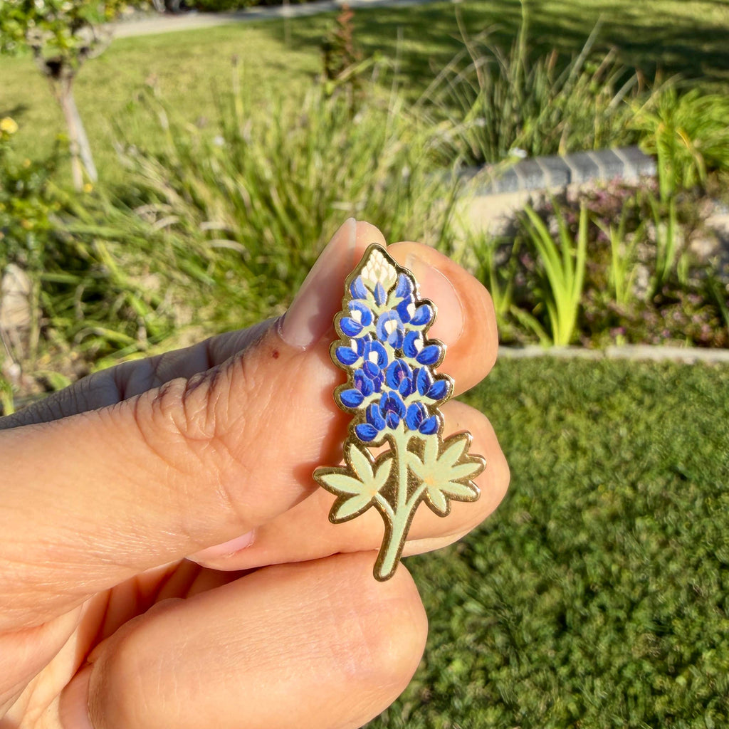 Bluebonnet Flower Enamel Pin – Texas State Flower Lapel Pin