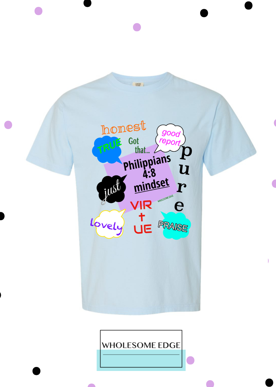 Philippians 4:8 Mindset Retro - Christian Tee - Youth