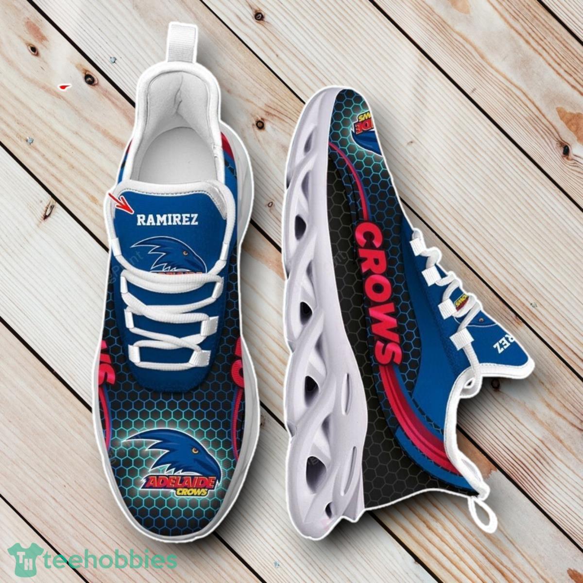 Adelaide Crows AFL Custom Name Blue Color Max Soul Shoes Impressive Gift