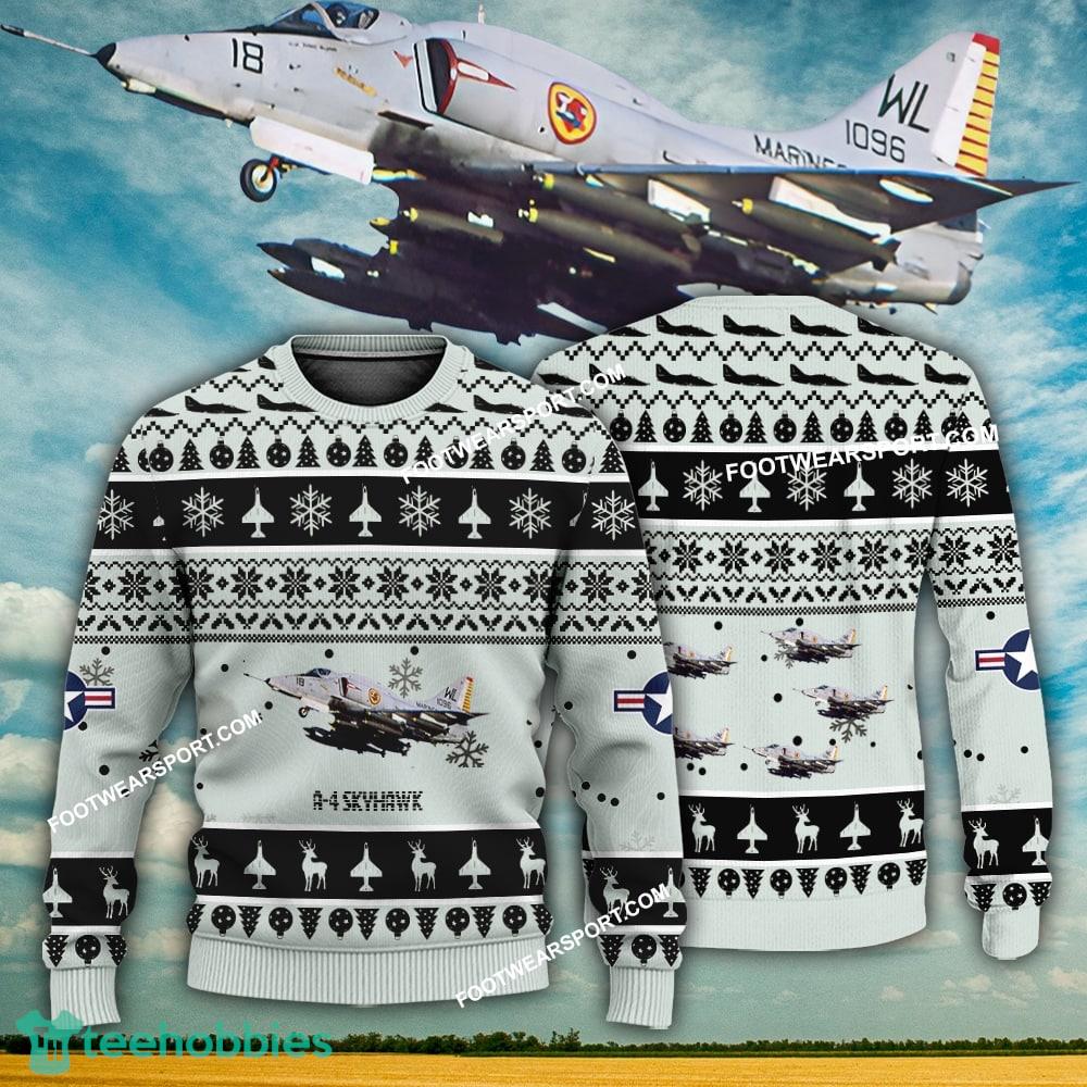 Aircraft Design A-4 Skyhawk A4 Ugly Christmas US Navy 3D Sweater Gift Veteran
