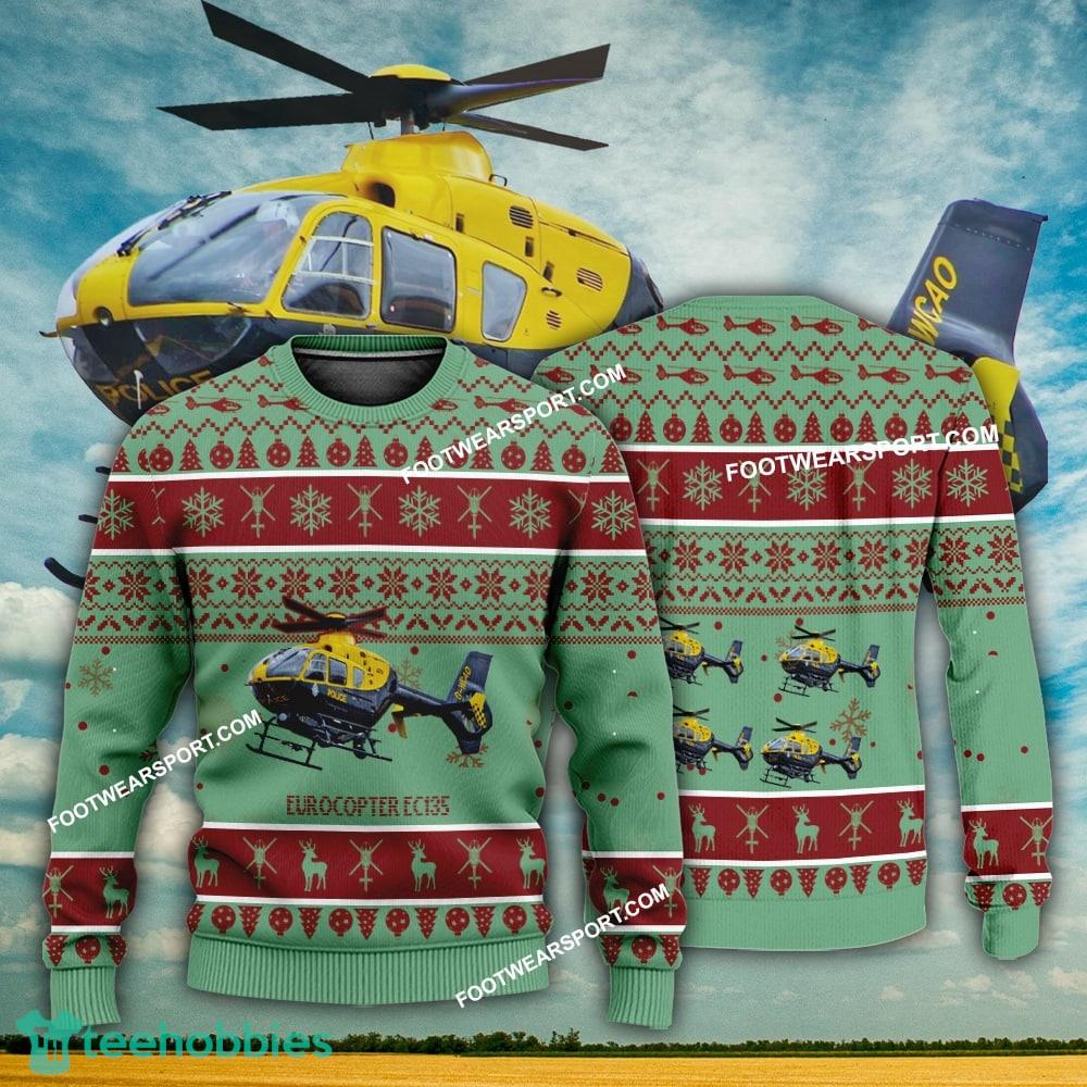 Aircraft Design Eurocopter EC135 Ugly Christmas 3D Sweater Gift Veteran