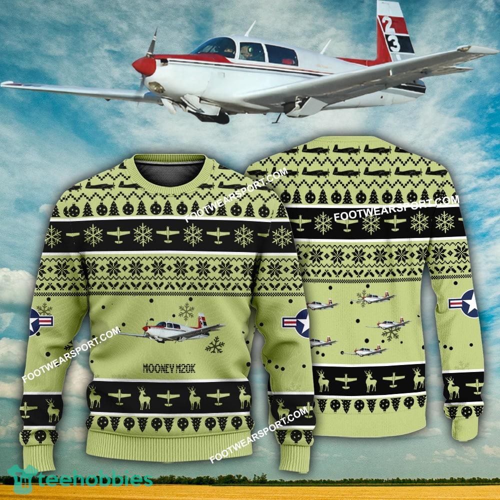 Aircraft Design Mooney M20K Ugly Christmas 3D Sweater Gift Veteran