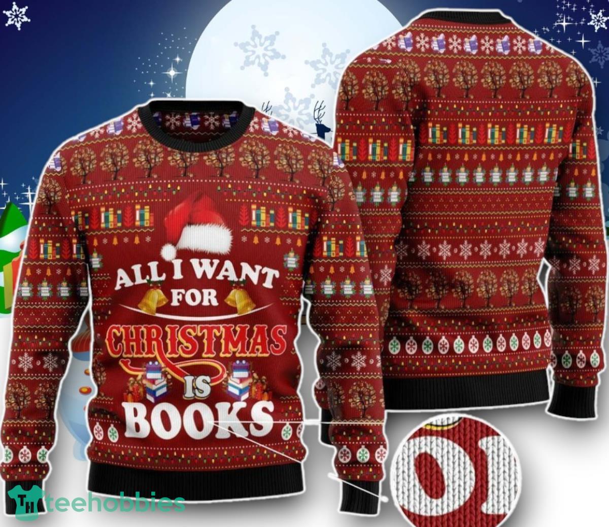 All I Want For Christmas Is Book Dog Ugly Christmas Sweater Unique Gift