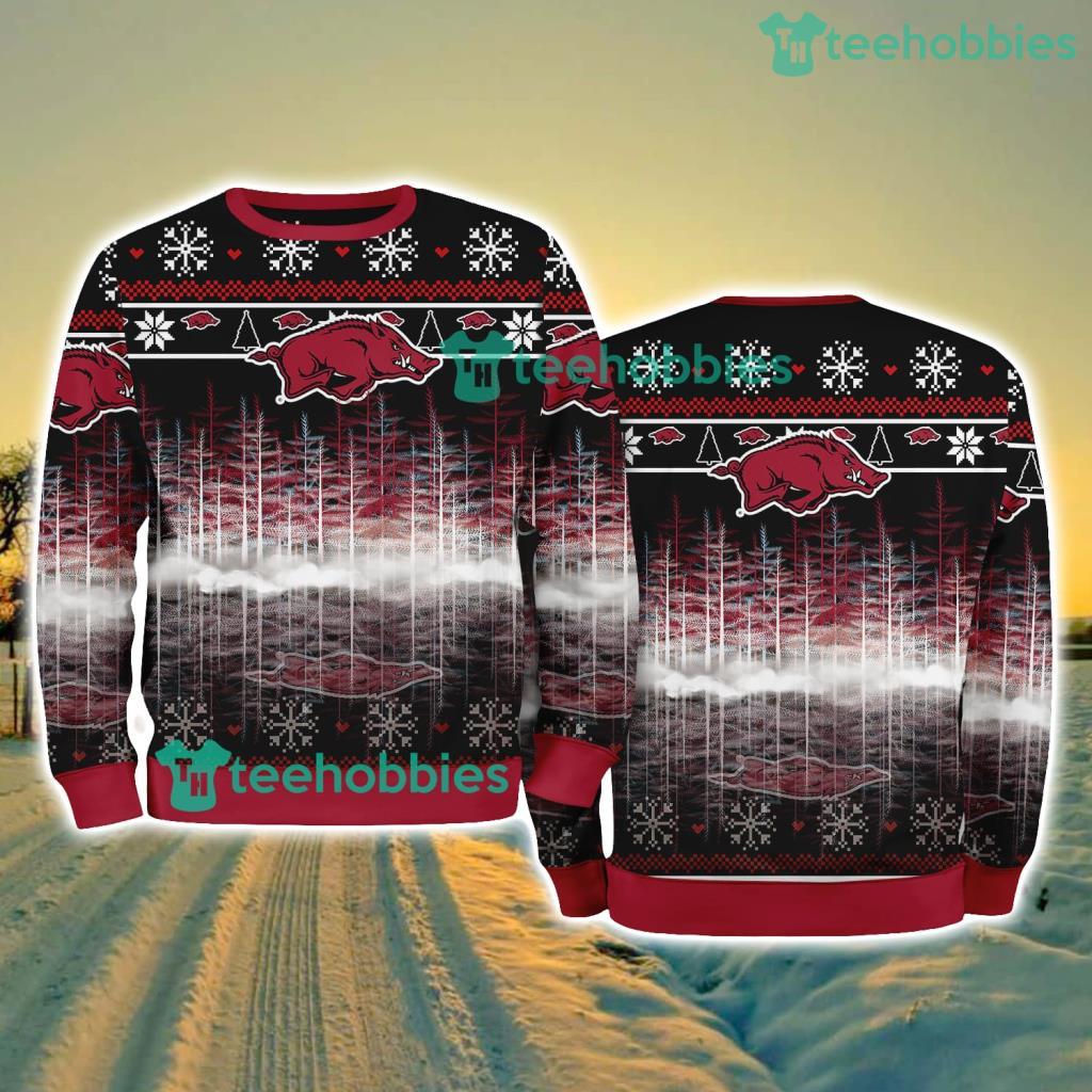 Arkansas Razorbacks NCAA Pine Christmas Ugly Sweater New Style Best Gift For Fans