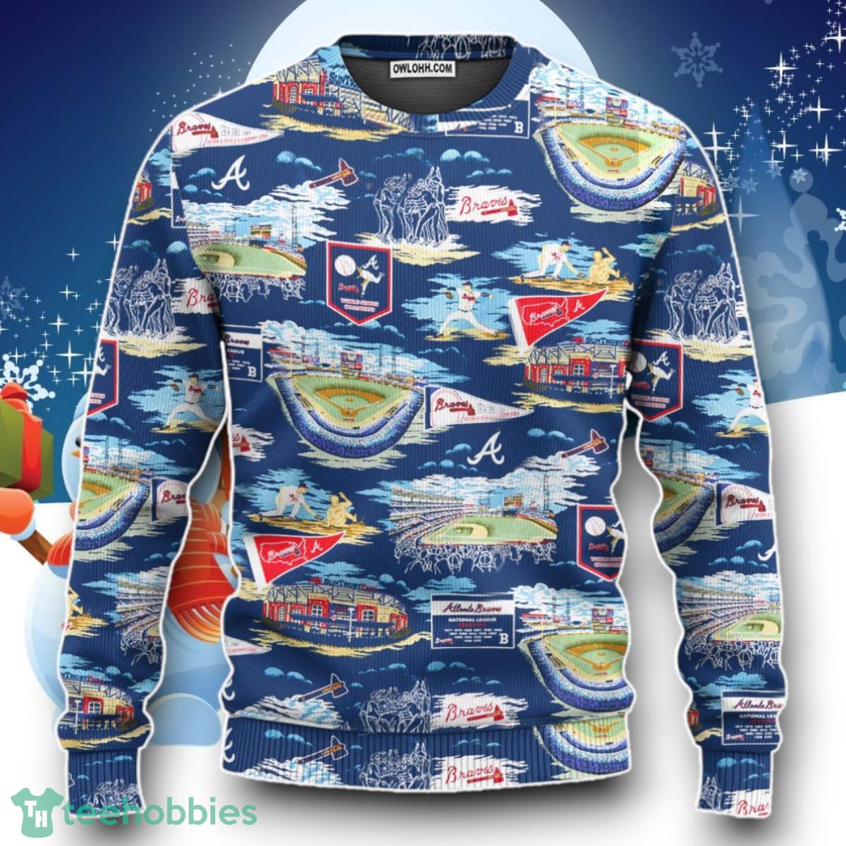 Atlanta Braves Scenic Ugly Christmas Sweaters Unique Gift
