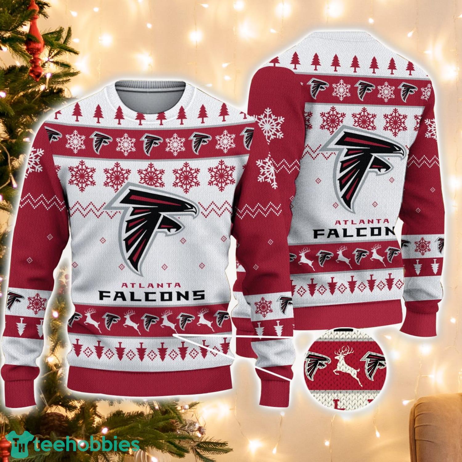 Atlanta Falcons Logo Ugly Christmas Sweater 3D Printed Unisex Sweater For Men And Women
