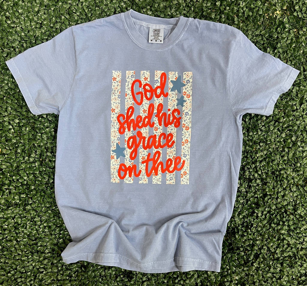 God Shed His Grace On Thee On Comfort Colors Washed Denim
