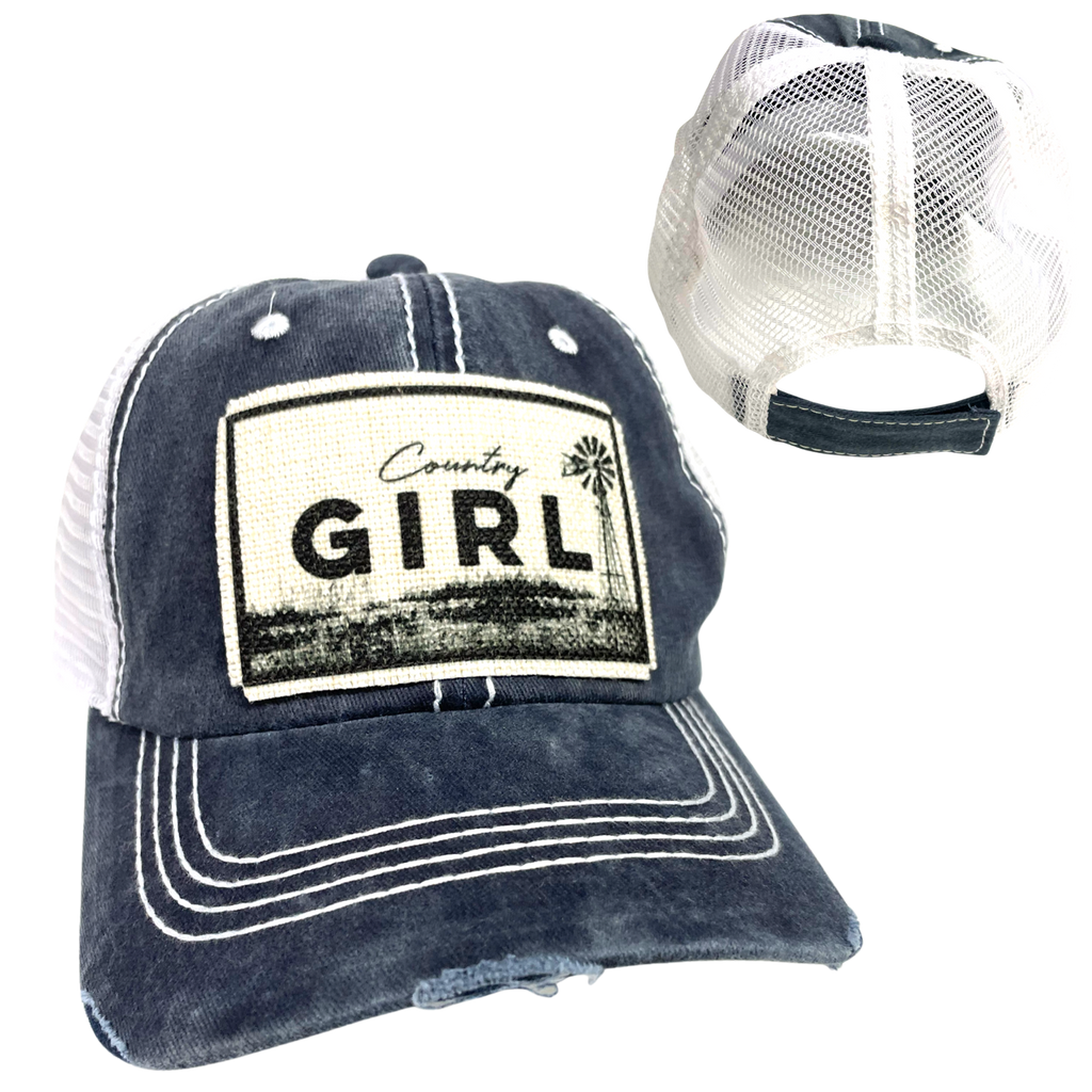 Country Girl Ball Cap | Woman's Hat | Distressed
