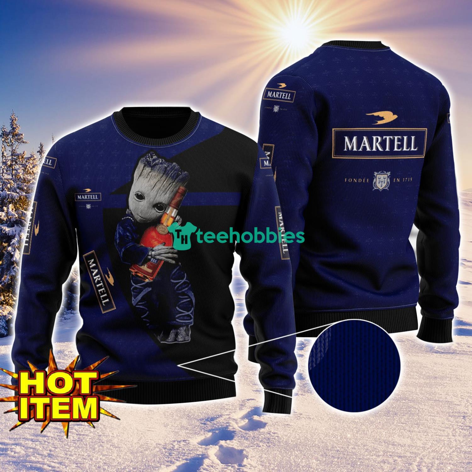 Baby Groot Hug martell Ugly Christmas 3D Sweater All Over Print